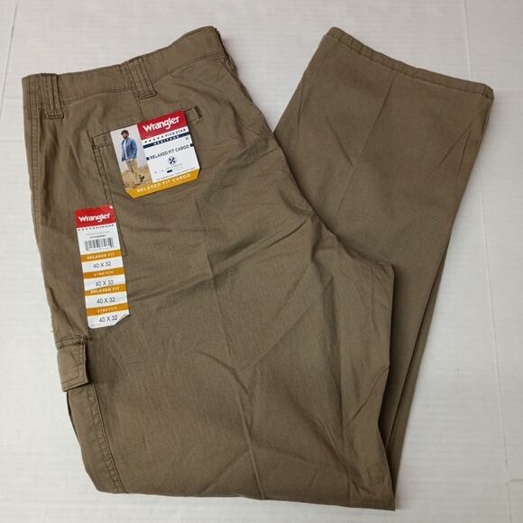 Wrangler Heritage Relaxed Fit Ripstop Cargo Pants Men's 40x32 Khaki Relaxed Fit - Picture 1 of 7